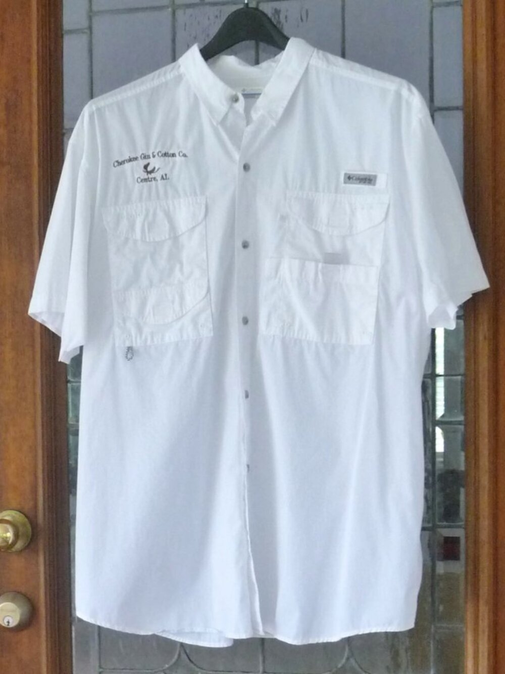 Columbia PFG White Cotton Fishing Shirt
